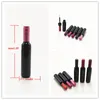 Empty Black Plastic Lipgloss Bottle with Colored Cap, Wine Shape Creative Portable Lip Gloss Tube, Lipstick Tube F3645 Sctio