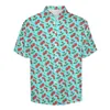 Мужские повседневные рубашки ретро вишня свободная рубашка мужчина пляж винтажный фруктовый принт гавайский графический графический с короткими рукавами