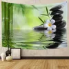 Tapissries Green Garden Poster utomhus i realtid Scene Plant Tapestry Lake Waterfall Natural Scenery Eesthetics Home Decoration