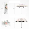 Umbrellas Double Embroidery Lace Umbrella Three-fold Anti-UV Sun Umbrellas Elegant Lady Gift Photography Props