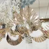 Creative Wedding Ceiling Decoration Mirror Glitter Ribbon Freely Curved Crystal Timeline Hanging Ornament For Party Banquet Props