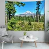 Tapisseries Dôme Caméras Vert Forêt Pierre Route Tapisserie Tenture Paysage Peinture Chambre Tapisseries Hippie Décor Salon Chambre Bohème R230714