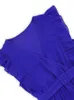Женские брюки Capris M 2023 Новые сексуальные стройные комбинезоны с высокой талией Ruffle v Nece Pleasted Wind Bins Women For Fashion J230705