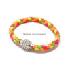 Braccialetti con ciondoli 13 colori Pu Leather Bangle Cz Disco Crystal Rhinestone Chiusura magnetica Wrap Wristband per gioielli di moda unisex Dro Dh83L