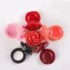 Custodia per ombretto in polvere a forma di fiore vuoto Elegante fard fai da te Compatto in plastica a forma di rosa Rossetto Contenitore secondario F2185 Vlgsf