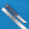 MM2375 Flipper Zakmes D2 Satiin Tanto 3mm Blade Blauw TC4 Titanium Legering Handvat Kogellager Snel Open map Messen