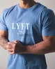 Męskie koszulki JPUK marka LYFT letni męski bawełniany T-shirt z krótkim rękawem Fitness Running Tshirt męski Gym Tee topy letnia koszula odzież sportowa J230705