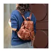 Mochila de cuero de vaca para mujer, bolsos de calle a la moda, mochilas reales de alta calidad para chicas adolescentes, bolso de hombro escolar para mujer