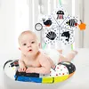 Kussens Babykussen Tummy Time Toy Zwart en wit Ligkussen Hoog contrast Dubbelzijdig sensorisch speelgoed geboren Head-up trainingskussen 230705