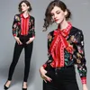 Damesblouses Bloemenprint Elegante damestops en vintage dameskleding Damesoverhemden Tuniek Blusas Mujer Feminina Tunika