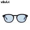 Occhiali da sole Frames Classic Johnny Depp Round Women Retro Rice Nail Small Oval Occhiali da sole Uomo TONY Blue SunGlasses Ocean Lens UV400 230704