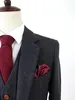 Men's Suits Blazers Wool Dark Grey Herringbone Tweed tailor slim fit wedding suits for men Retro gentleman style custom made mens 3 piece suit 230705