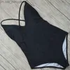 Kadın Mayo Seksi Tek Parça Mayo Kadın Mayo Kadın Katı Siyah Tangon Sırtsız Monokini Mayo Takım elbise XL Z230705