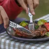 Dinnerware Sets ROXON 3 IN 1 Camping Cutlery Set Knife Fork Spoon Stainless Steel Portable And Detachable Discount