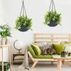 Planters Pots Nordic Metal Hanging Chain Flower Basket Plant Planter Garden Pot Vase Holder Home Balcony Decoration 230704