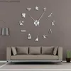 Relojes de pared Clínica de dentista Signo de negocios Decorativo Reloj de pared 3D grande Instrumento médico dental DIY Reloj grande Dentista Decoración de oficina 210930 Z230706