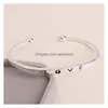 Cuff Fashion Texture Female Minimalist Love Letter Bangles Bracelets For Women Gold Sier Rose 3 Colors Valentines Day Drop Delivery J Dhqsp