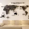 Curtains World Map Wall 3d Acrylic Wall Stickers Threedimensional Mirror Stickers Bedroom Office Background Wall Decoration Stickers