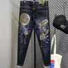 Jeans da uomo Jeans affusolati con grafica per uomo con stampa Hip Hop Moto Pantaloni da cowboy da uomo Boot Cut Summer Pantaloni dritti Xs di alta qualità 230705