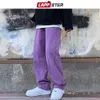 LAPPSTER Men Purple Vintage Baggy Jeans Mens Low Rise Denim Y2k Trousers Male Wide Leg Straight Streetwear Plus Size 220124275B