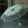 Parasole romantyczne przezroczyste przezroczyste kwiaty Bubble Dome ładny projektant Goth parasol na wiatr ulewny deszcz kobiety parasol słoneczny R230705