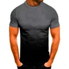 Maglietta da uomo Tee Top Gradient Girocollo Street Vacation Maniche corte Abbigliamento Abbigliamento Moda Sport Basic