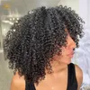 Short 4c Afro Kinky Curly human hair Wigs pixie bob with bang Full Machine no glue Wig brazilian Hair Wigs For Balck Women Remy 130%density