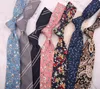 Tie Clips Fashion British Style 6 7CM Retro Floral Print Cotton Necktie for Man Woman Casual Business Daily Party Gift 230704