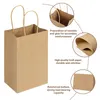 Gift Wrap 10/20pcs Kraft Paper Bags with Handles Gift Bags Small Paper Bags for Party Favor Bags White Brown Small Business Shopping Bags 230704