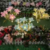 Outdoor courtyard garden decoration lawn lights LED artificial flower lights New 7 head solar lily flower lights