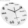 Wandklokken Acryl Math Wall Clock Fashion Not Ticking Mute Wall Clock Moderne ontwerpvergelijking voor Home Office School Watch1 Z230705