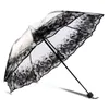 Umbrellas Transparent Umbrella Women Rain Three-fold Thick Plastic Clear Lace Parasol Fashion Girls Umbrella