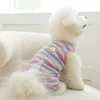 Dog Apparel Spring Summer Pet Jumpsuit Colorful Striped Clothes Cats Puppies Bichon Poodles Comfortable Soft Home Wear