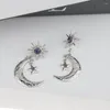 Dangle Boucles D'oreilles De Mode Étoiles Lune Gland Pour Les Femmes Creative Design De Luxe Bijoux De Haute Qualité Aiguille Micro-incrusté Zircon De Mariage