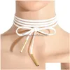 Чокеры 11 цветов минималистские VEET Lieed Long Boy See Tops Регулируемое ожерелье для женщин -ювелирных аксессуаров для женщин Dr Dht7j