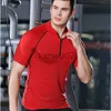 Camisetas Masculinas Camisa de Compressão Masculina Treino de Corrida Camiseta Masculina Marca GYM Jogging Camisa Esportiva Manga Curta Rashguard Zíper Top T Treinamento J230705