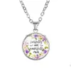 Pendentif Colliers Religion Bible Ecriture Collier Pour Femmes Chrétiens Versets Lettre Fleur Verre Cabochon Chaînes Foi Bijoux Gi Dhlfw