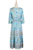 Robes de soirée femmes Floral Vintage Boho longue robe imprimé col en v demi manches élégant bohème Vestidos grande taille 2023 S-XL