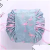 Sacos de armazenamento para mulheres organizador de grande capacidade Dstring Cosmetic Bag Travel Makeup Beam Magic Pouch Toiletry Kit Box Wash Drop Delivery Dhjz6