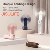 Ventilador de mano JISULIFE, mini ventiladores USB ajustables portátiles de diseño plegable, ventilador recargable USB