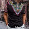 Мужские рубашки Polos Dashiki для мужской рубашки поло африканская одежда этнический стиль традиционный износ оборотный воротник 230704