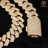 Luxury Big 20mm Hip Hop Baguette Moissanite Cuban Link Chain Placcato oro 925 Sterling Silver Vvs Diamond Collana cubana