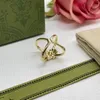 Designer Branded Jewelry Rings Womens Gold Silver Plated Copper Finger Adjustable Ring Women Love Charms Wedding Supplies Luxury Accessories GR-037