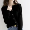 Women's Knits Spring Women Sweater 2023 Knit Leisure Cardigan Round Neck Short Wool Jacket Pink Top