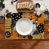 Napperons d'Halloween Automne Automne Citrouille Fantôme Tapis de Table pour la Décoration de Salle à Manger de Cuisine de Fête