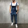 Jeans da uomo 2019 Moda Uomo Jeans strappati Tute Street Distressed Hole Denim Salopette per uomo Pantaloni con bretelle Taglia M-XXL Z230711