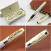 Penne a sfera 1Pc / Lot Jinhao Roller Ball Pen 1200 Canetas Sier Gold Clip Business Executive Scrittura veloce Luxury 14X1.4Cm 201111 Dro Dhtab