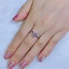 Cluster Rings Real Moissanite Ring 1CT Diamond Color Blue Pink Yellow Green 2023 Trendy Engagement Wedding For Women S925 Silver