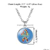 Pendant Necklaces Kids Autism Awareness For Children Boys Girls Glass Cabochon Puzzle Necklace Fashion Inspirational Caring Drop Del Dhsxj