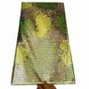 Abiti 2021 Tessuto africano della cera del poliestere dorato 6 yards Rapper Batik Ankara Nuovo materiale di alta qualità Pagne per il vestito S11231